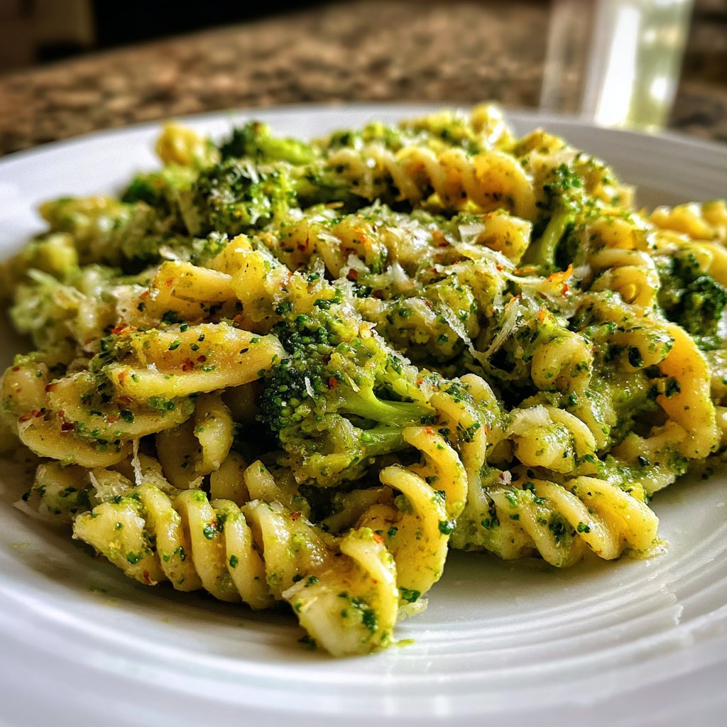 Roasted Broccoli Pesto Pasta