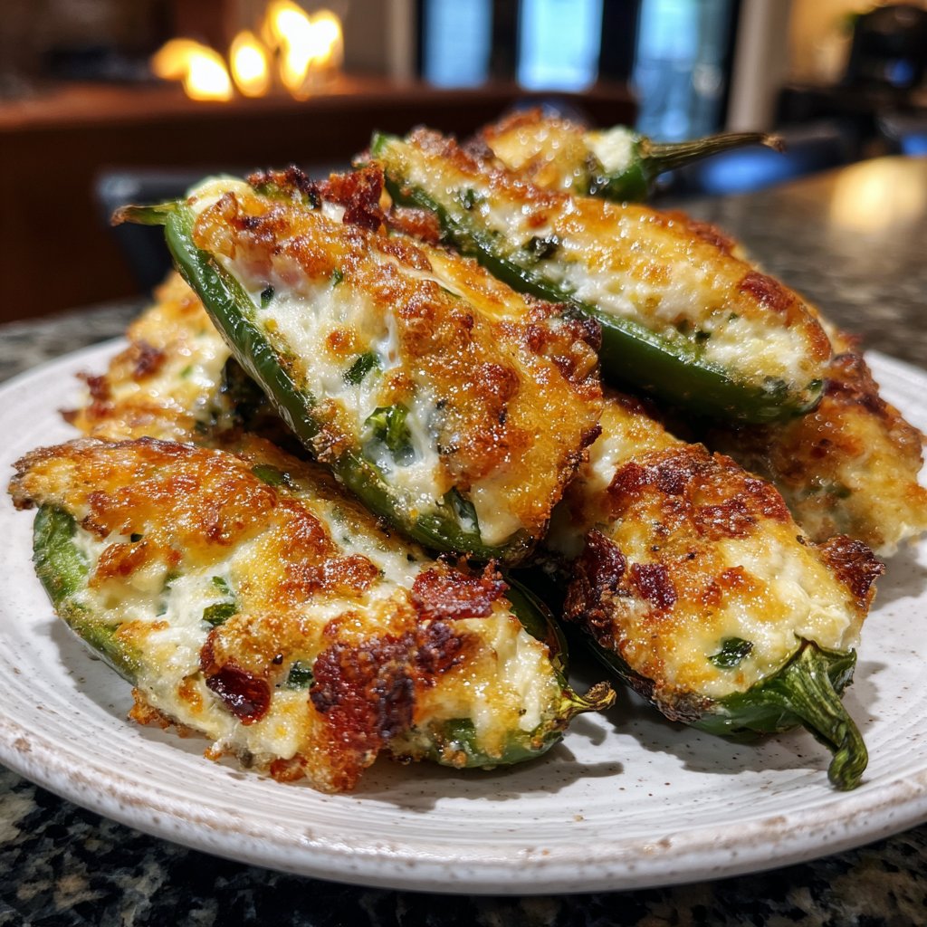Jalapeno Poppers with Garlic Herb Filling