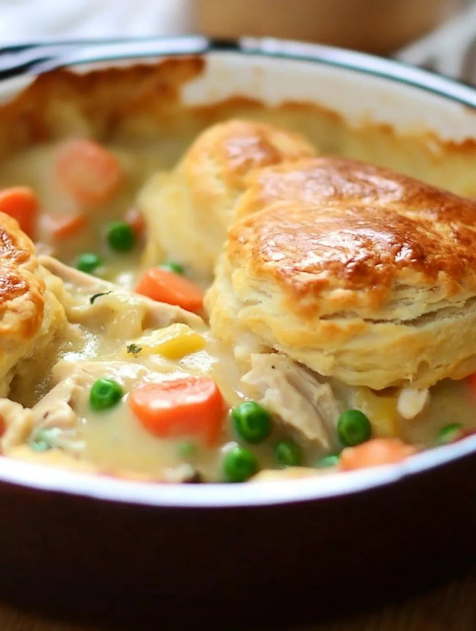 Easy Chicken Pot Pie with Biscuits