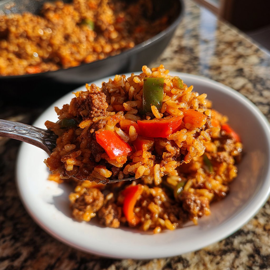 Quick Ground Beef And Rice Skillet