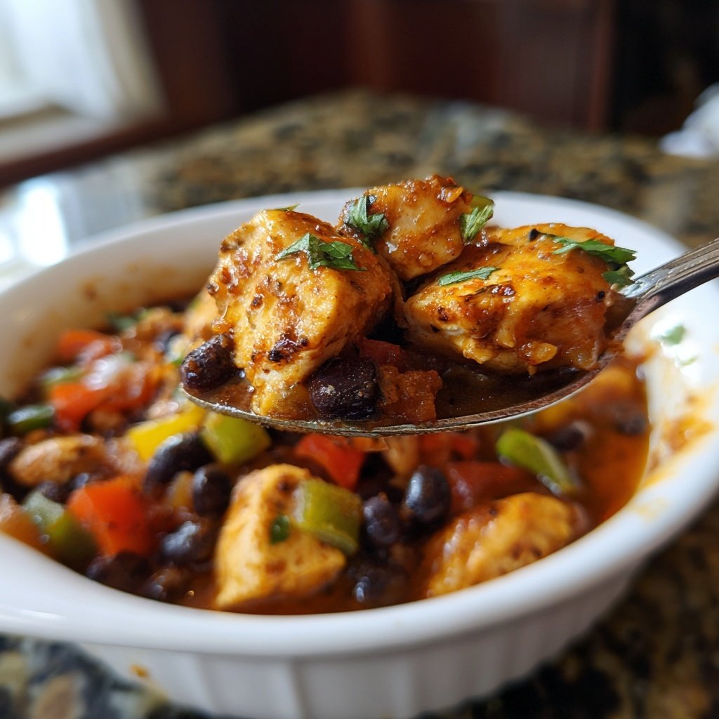 Dump-and-Go Crockpot Chicken and Black Beans