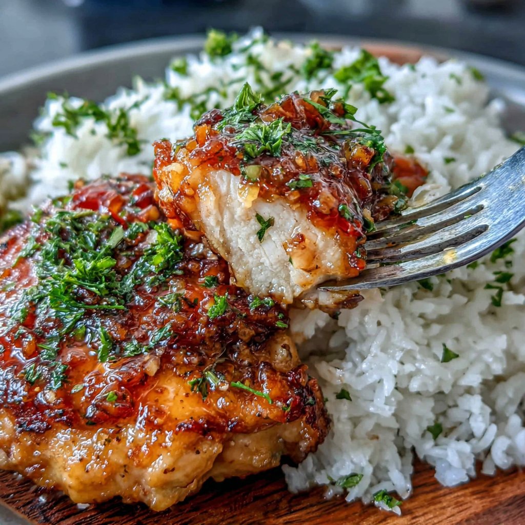 Honey Garlic Chicken With Rice