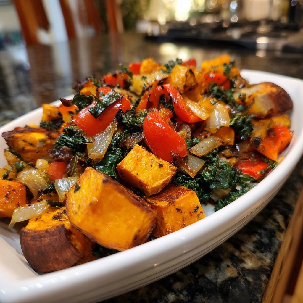 Baked Sweet Potato Veggie Hash