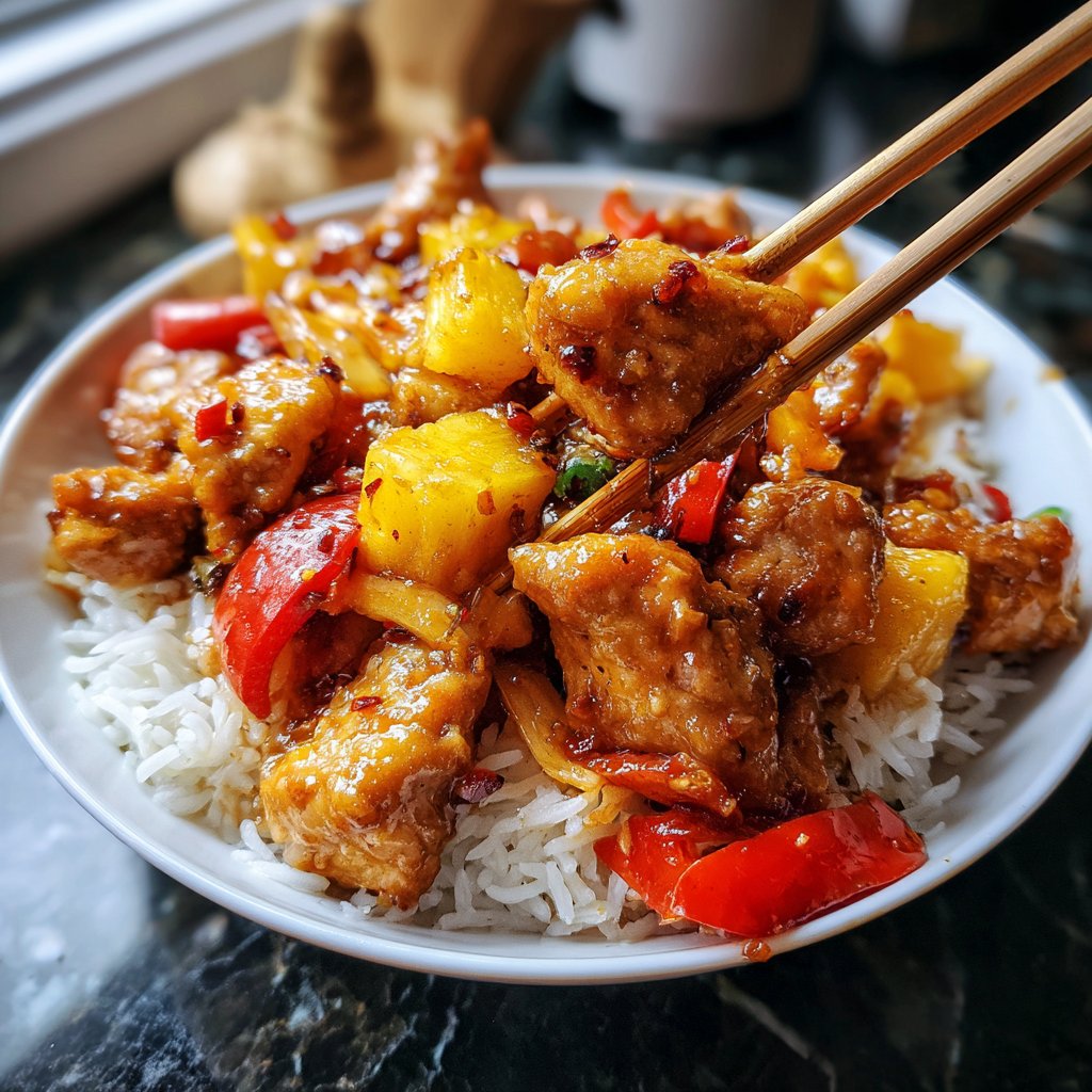 Pineapple Chicken And Rice Stir Fry Style