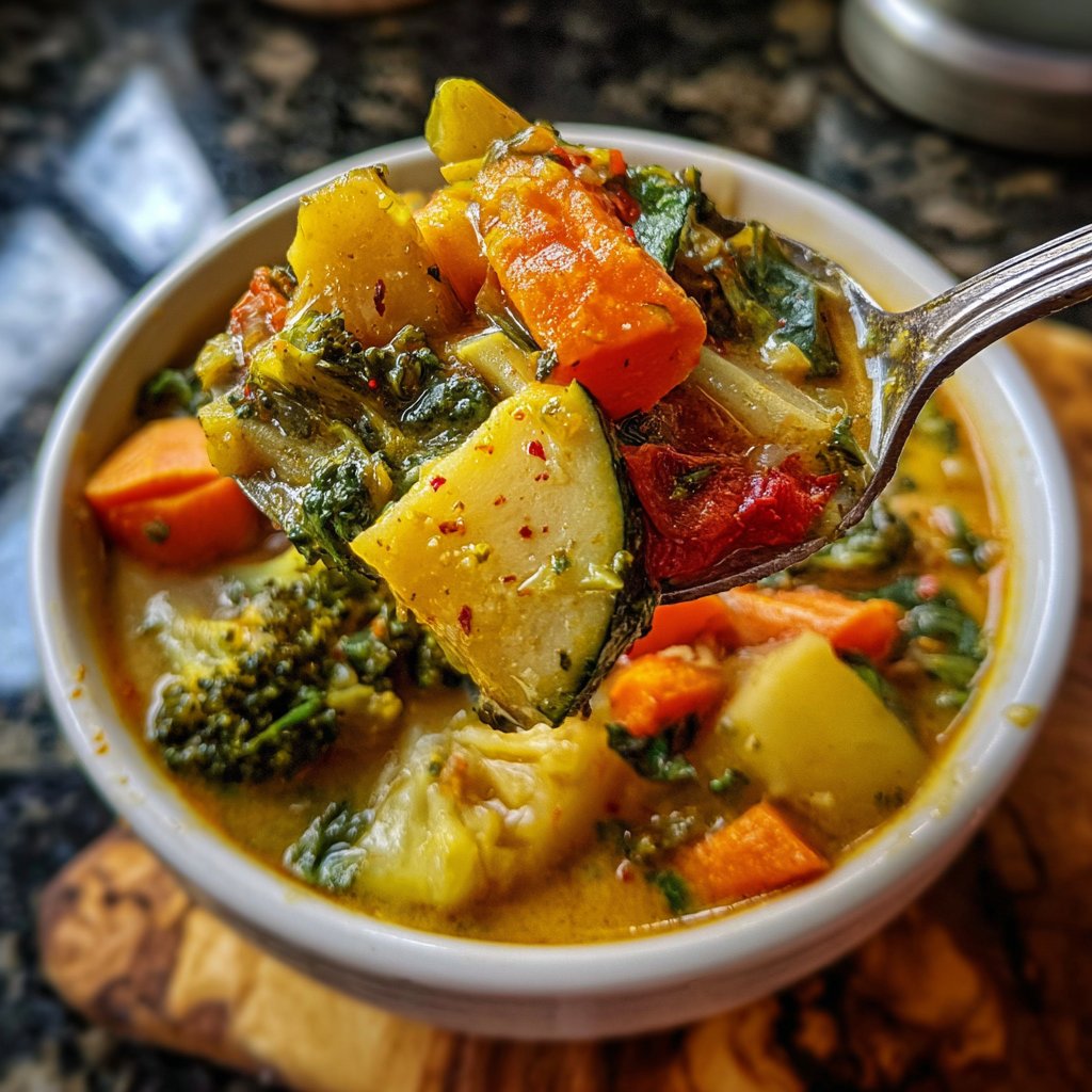 Healthy Crockpot Coconut Vegetable Stew