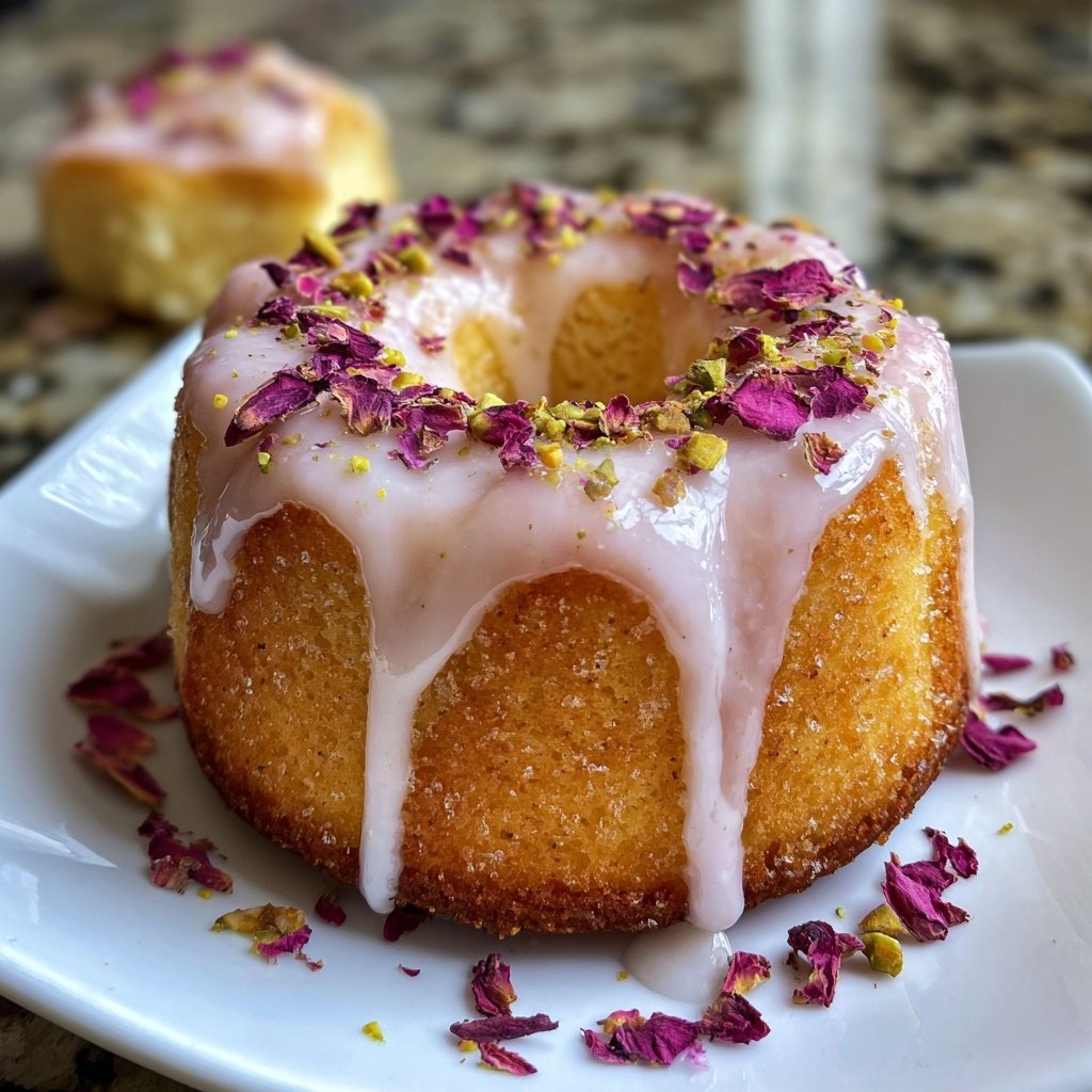 Mini Heart Cake with Rosewater Glaze