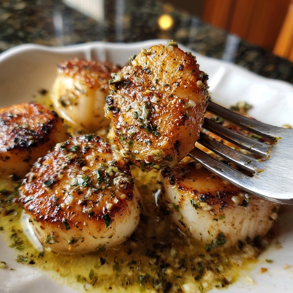 Garlic Butter Pan Seared Scallops