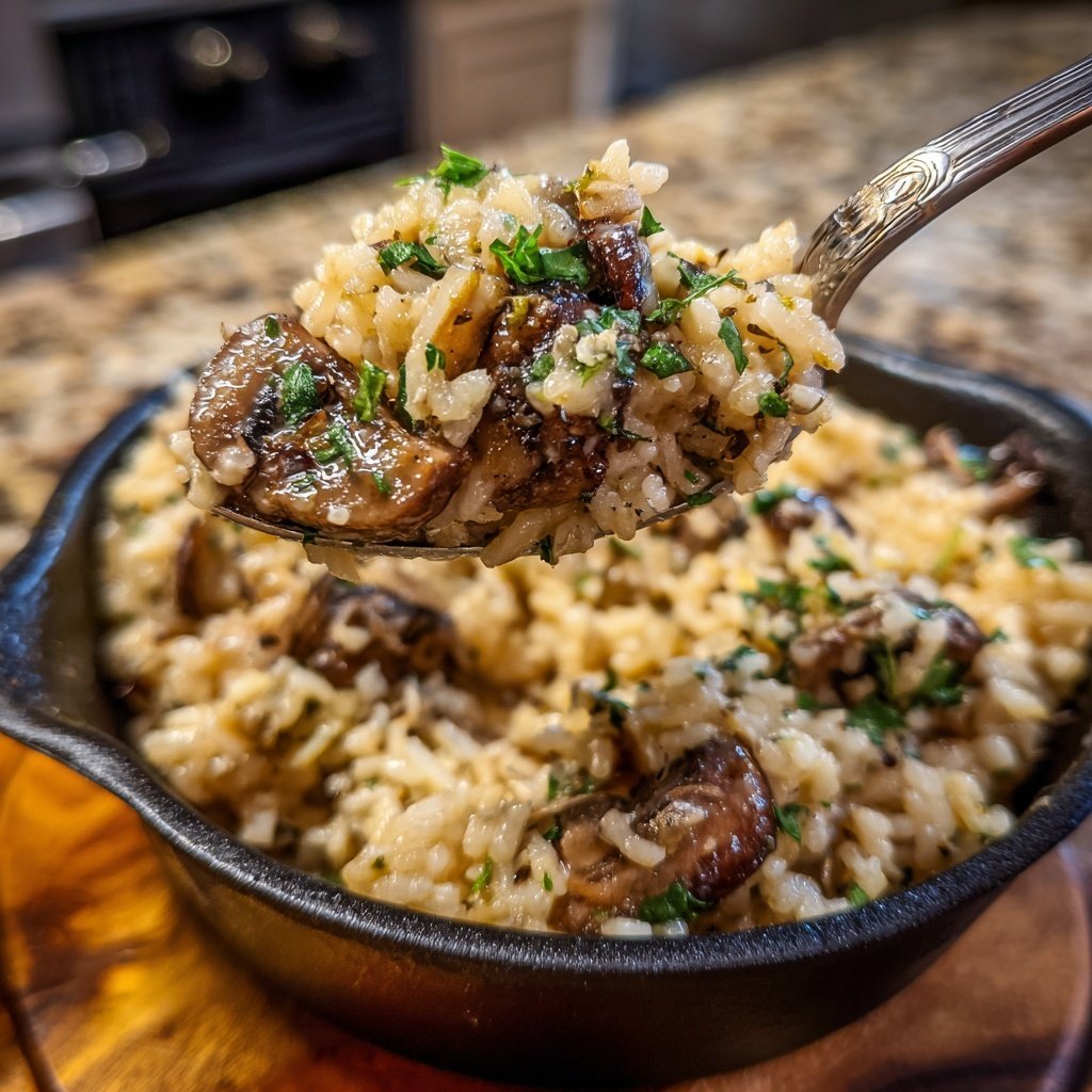 Creamy Mushroom Garlic Rice