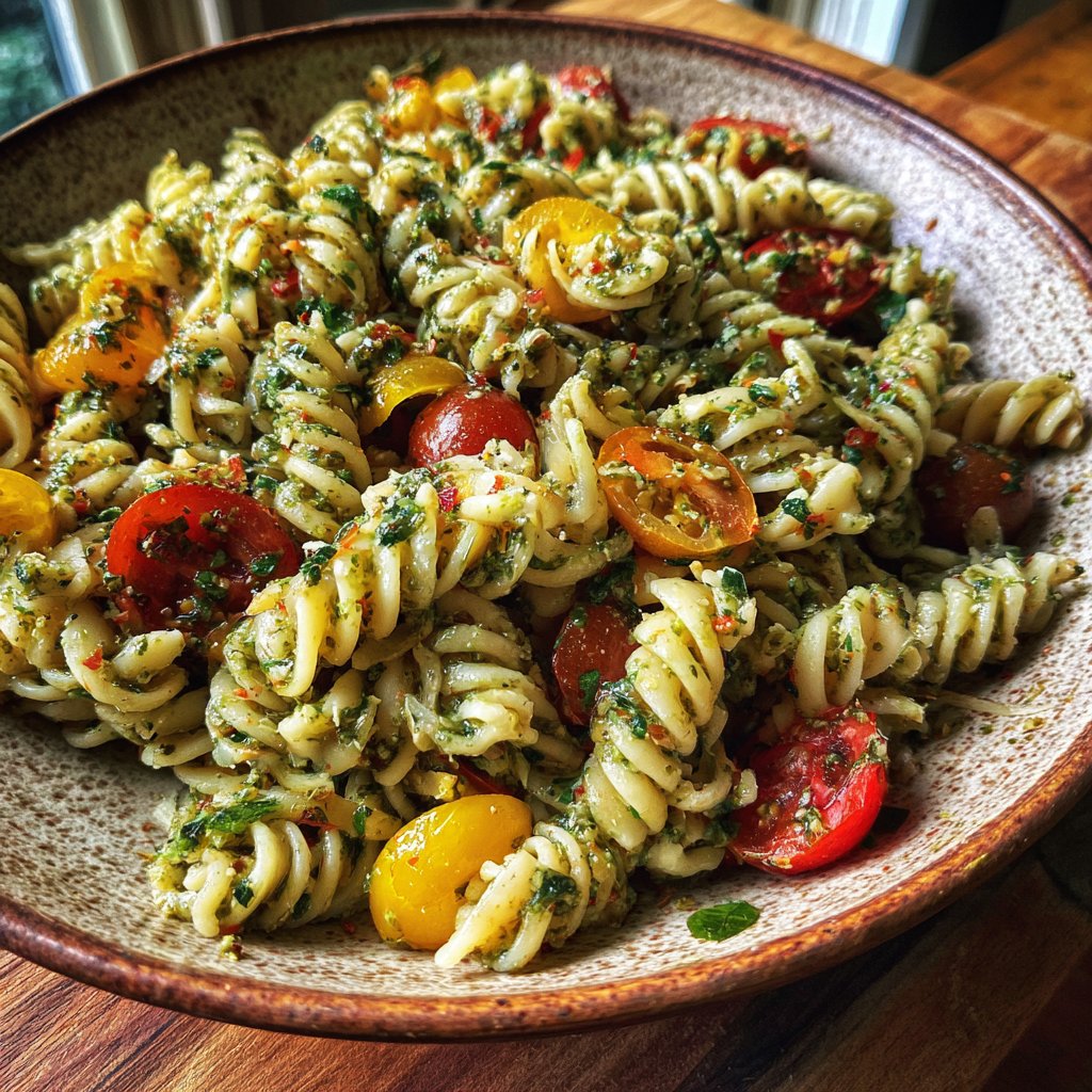 Healthy Lunch Pesto Pasta Salad